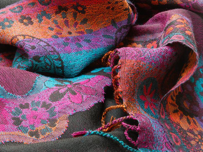 Handgeweven wollen sjaal uit India