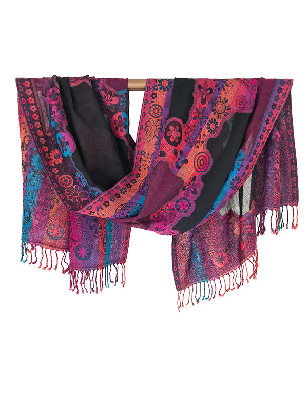 Handgeweven wollen sjaal uit India