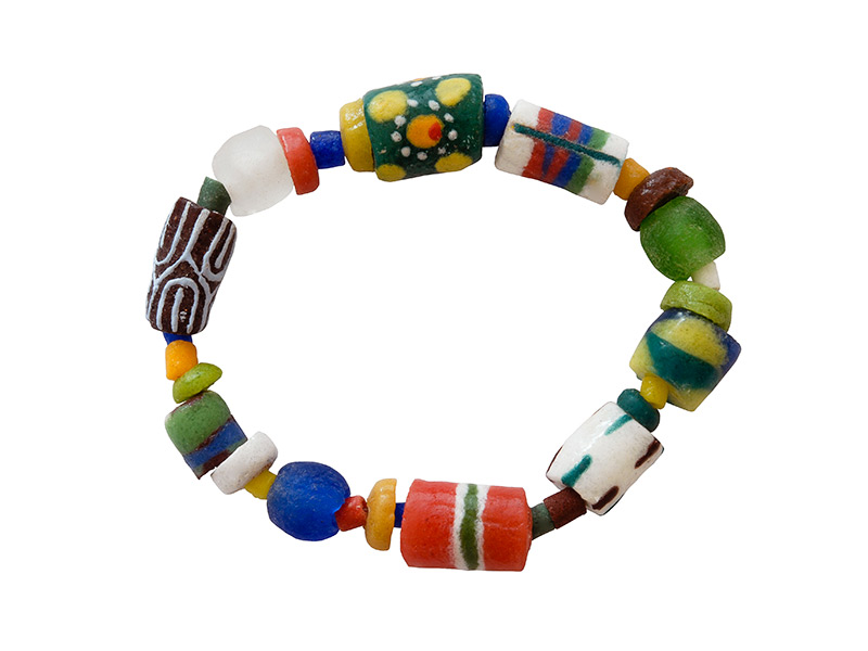 Ghanese kleurrijke glaskralen armband