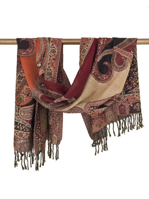 Indiase wollen sjaal met paisley motief